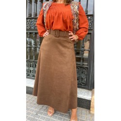 Falda antelina chocolate